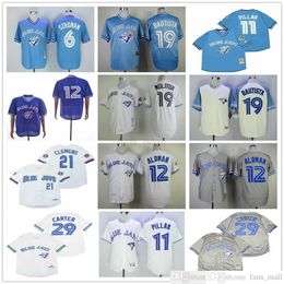 Baseball Jerseys Mens 6 marcus stroman 11 kevin pillar 19 jose bautista 21 roger clemens 29 joe carter 12 roberto alomar molitor High Quality