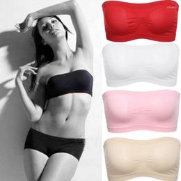 Bustiers & Corsets Solid Color Breathable Mesh Tube Bra Strapless Tops Women Ladies Sexy Invisible Bralette Bandeau Boob High Elastic