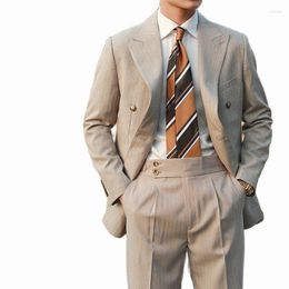 Men's Suits Blazer Sets Suit Men Fashion Gentleman's Double Breasted Italian Lapel Coat Formal Wedding Groom Business Tuxedo