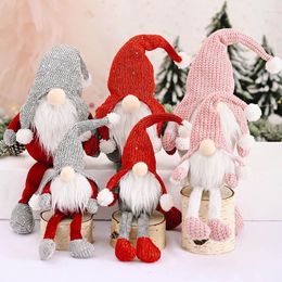 Christmas Decorations Long Legs Sitting Position Faceless Doll Decoration Tree Decor Rudolph Years Gift