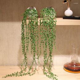 Decorative Flowers Simulation Plant Fake Green Plants Potted Wall Hanging Decoration Plastic Succulent Beads Lover Tears 1PC