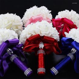 Decorative Flowers Romantic Rose Marriage Proposal Valentine's Day Artificial Wedding Bride And Bridesmaid Holding Bouquets