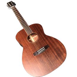 39 inches parlour acoustic guitar all mahogany body Parlour body OM size acoustic-guitar with NO fretboard inlay