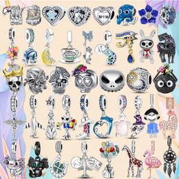 925 Silver bead fit Charms Pandora Charm Bracelet Color Cat Horse Rabbit Charm Skull Coffee Cup Turtle charmes ciondoli DIY Fine Beads Jewelry