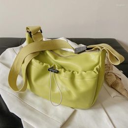 Evening Bags Drawstring Designer Small PU Leather Shoulder Crossbody For Women 2022 Summer Trends Handbags And Purses Female Green