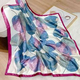 Sarongs 90 90cm Brand Designer Silk Scarf Female Foulard Bandana Long Shawls Wraps Neck Scarves Pashmina Lady Hijab 2022 Luxury New T220827
