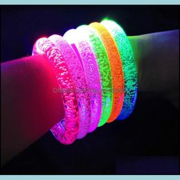 Party Favor Led Glow Sticks Bracelet Anklet Light Up Party Favors Flashing Bubble Clear Bangle Birthday Carnival Wedding Atmosphere S Dhvhm