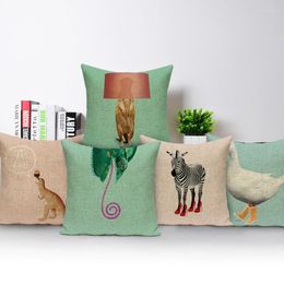elephant seat UK - Pillow Cover Personality Cartoon Animal Covers For Sofa Seat Decorative Zebra Elephant Flamingo Print Throw Cases