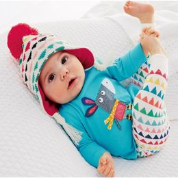 Clothing Sets 2022 Spring 2pcs Baby Girl Clothes Autumn Boys Colourful Cartoon Donkey Pattern Cotton T-shirt And Trousers Set Kids