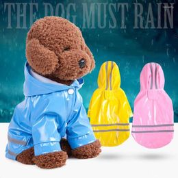 Dog Apparel Pet Dogs Raincoat Outdoor Waterproof Jumpsuit Pink Color Windproof Puppy Coat Hoodies For Small Large XS S M L