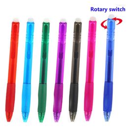 0.7/0.5mm Erasable Pen Refill Blue Black 8 Colour Ink Stationery Rotation Switch Retractable Gel Washable Handle Rod