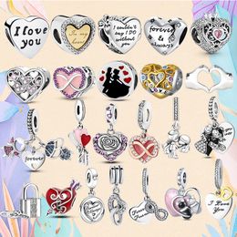 925 Silver bead fit Charms Pandora Charm Bracelet Love Series Charm Boy Girl Heart charmes ciondoli DIY Fine Beads Jewelry