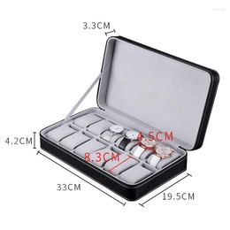 Watch Boxes 10-bit Pu Leather Zipper Bag Luxury Display Gift Box Storage Organiser Strap Designer