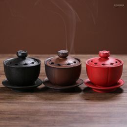 Fragrance Lamps Traditional Ceramic Incense Burner Teacup Design Aroma Holder Portable Handicrafts Censer Home Decoration