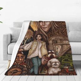 Blankets Labyrinth Velvet Textile Decor Vintage Movie Art Portable Soft Throw Blanket For Home Bedroom Bedspread