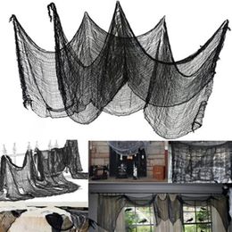 Other Event Party Supplies Creepy Cloth for Halloween Decoration Scary Party Scene Prop Horror House Window Table Door Net Black Yarn Cloth Halloween Gauze 220829