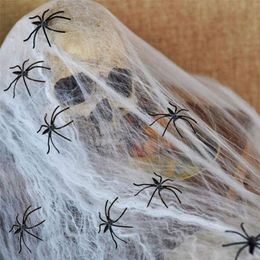 Other Event Party Supplies 20gBag Luminous Spider Web Halloween Decorations Glow In The Dark White Stretchy Cobweb For Haunted House Bar Horrible Props 220829