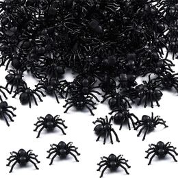 Other Event Party Supplies 200Pcs Realistic Mini Fake Spider Plastic Spider Bug Scary Creepy Prank Gag Gifts Trick Toys for Halloween Haunted Outdoor Decor 220829