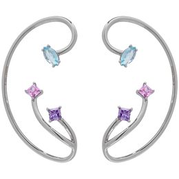 Ophiuchus Series Niche Design Screw Back Cool Style High-End Colorful Gemstone Ear Clip Female Fashion Simple Jewelry Accessories