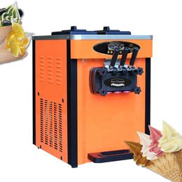 Three Colour commercial desktop 220V / 100v desktop ice cream intelligent three Flavour soft ice cream machine