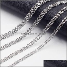 Chains Sier Stainless Steel Chain Necklace Wholesal 1.5Mm 2Mm M O Chains Fit Diy Pendant Jewellery Making Bk Drop Delivery 20 Mjfashion Dhr5W