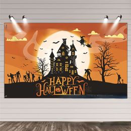 Other Event Party Supplies Halloween Background Cloth Banner Couplet Ghost Festival Party Decoration Banner Hanging Flag Cosplay Accessories 220829