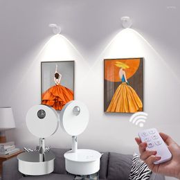 Wall Lamp Remote Dimmable LED Indoor Mural Lighting With USB Recharge Bedroom Living Room Stairs Light