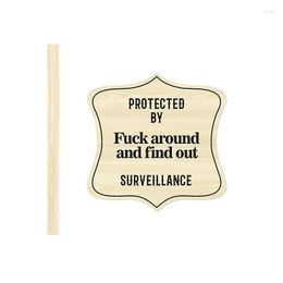 Garden Decorations Protected By Sign For Yard Outdoor Security Wooden FAFO To Warn Intruders Decorative Notice And