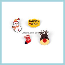 Pins Brooches 12 Packs Of Christmas Brooch Pin Set Decorations Gifts Included - Tree Santa Claus Snowman Jingle Bell Dhseller2010 Dhnpb