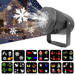 Other Festive Party Supplies Christmas Night Lights Snowflake Laser Projector LED Stage Lamp Rotating Pattern Outdoor Holiday Lighting Garden Decor 220829