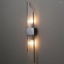 Wall Lamp Postmodern Crystal LED Light Luxury Gold Bedroom Foyer Personality Art Dining Room Background Sconce Nordic
