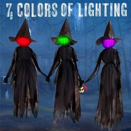 Other Event Party Supplies 13PCS Halloween LightUp Witches Outdoor Holding Hands Horror Props Witches Creepy Skeleton For Decoration Scary Ghost Props 220829