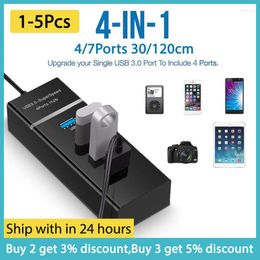 1-5Pcs Universal USB Hub Docking Station 1 For 7/1 4 USB3.0 Splitter Computer Accessories Plug-and-Play Laptop Desktop