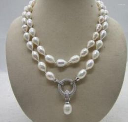 Chains Jewellery SELL 12-14MM NATURAL SOUTH SEA BAROQUE WHITE PEARL NECKLACE 35" BEAUTIFUL CLASP