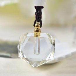 Pendant Necklaces Wholesale White Natural Crystal Pendants Carving Six Star Wishing Bottle Necklace For Women Men Lucky Jewelry