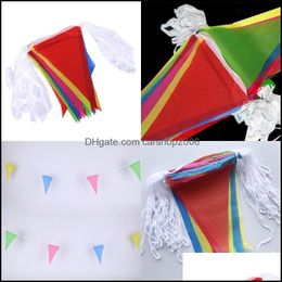 Banner Flags Polyester Fibre Flags Triangle Colorf Banner Bunting Festival Celebrations Activity Decoration Fashion Many Carshop2006 Dhf64