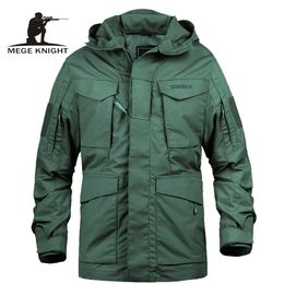 Mens Jackets Mege Brand M65 Military Camouflage Male clothing US Army Tactical Mens Windbreaker Hoodie Field Jacket Outwear casaco masculino 220829