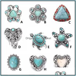 Clasps Hooks Noosa Tortoise Shape Ginger Snap Chunks Turquoise Stone Starfish 18Mm Buttons Diy Bracelet Jewelry Gift D Dhseller2010 Dh7C3