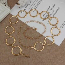 Belts Ladies's High Waist Metal Belt Solid Colour Circle Chain For Dress Clothing Decoration Accessories Ladies