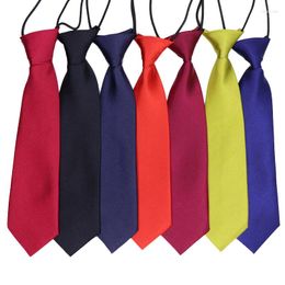 Bow Ties Children's Necktie Solid Colour Elastic Band Small Tie For Boy's Student School Uniform Chorus Performance Shirt Accessories