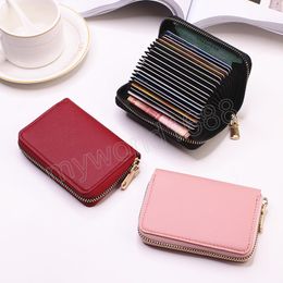 Mode Frauen Kreditkarteninhaber Brieftaschen Leder Weibliche Geldbörse Mini Reißverschluss Solide Multi-Kartenhalter Männer Münze Kurze Brieftaschen