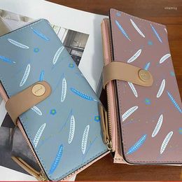 Wallets Ladies Casual Long Wallet Zipper Buckle Folding Fashion Brand Design PU Leather Women Card Holder Clutch Bag