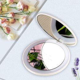 Makeup Brushes 2022 Mirror With 12 Leds Light Portable Lady's Pocket Foldable Mini Round 2x Magnifying Hand Held 3 Colour