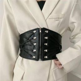 ladies wide belts UK - Belts Fashion Ins Style Ultra-Wide Ladies Black Elastic Waistband European And American Punk Corset Belt Decorative Suit Coat