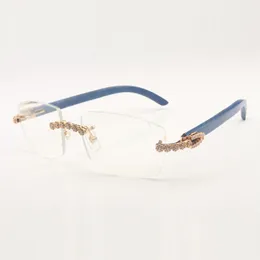 Bouquet White diamonds glasses Frame 3524015-D Natural Wood Legs and 58mm Clear Cut Lenses Thickness 3.0mm