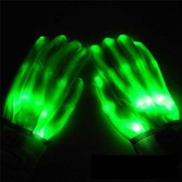 Other Festive Party Supplies 1PCS LED Lighting Glovers Flashing Glove Creative Personality Colorful Luminous Halloween Christmas Cosplay Gift HY 220829