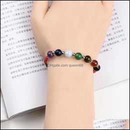 Cuff Natural 7 Chakra Stone Cuff Women Bracelets Romantic Vintage Bohomia Leather Crystal Yoga Bangles For Girls Sier Be Dhseller2010 Dhiqs