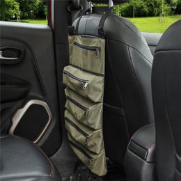 Car Organizer Tool Roll Up Bags Waxed Canvas Storage Carriers Pouch Tools Tote Sling Holder Back Seats Interior Accessories