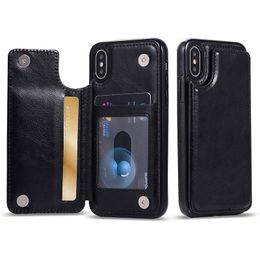 Leather Wallet Cell Phone Cases for iPhone 14 13 Pro Max Samsung S22 Ultra Plus A12 A53 Mi 11 Ultra Flip Cover ID Card Slot Stand Kicskstand Pouch