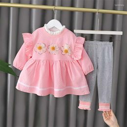 Clothing Sets 2022 Spring Baby Girls Children Clothes Outfits Toddler Infant Born Lace Flower Tops Pants Kids Sportswear